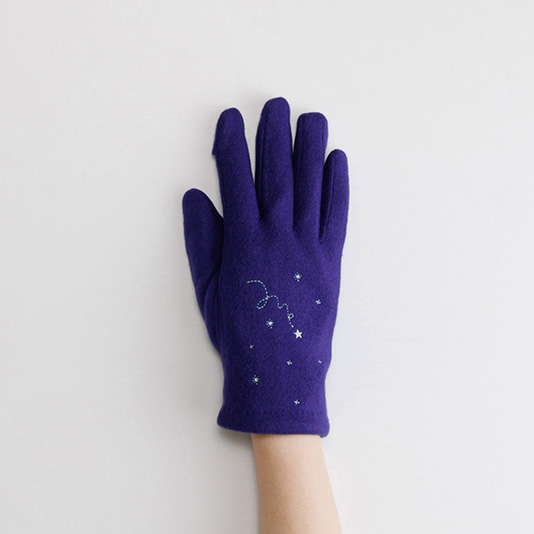 【WOMEN】夜空刺繍ジャージグローブ / タッチパネル対応