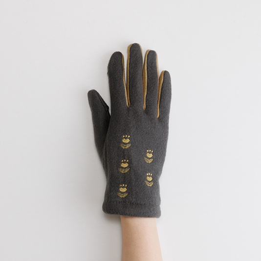 【WOMEN】チューリップ刺繍ジャージグローブ  / タッチパネル対応