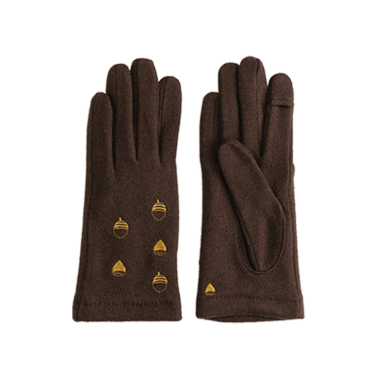 【WOMEN】どんぐり刺繍ジャージグローブ  / タッチパネル対応