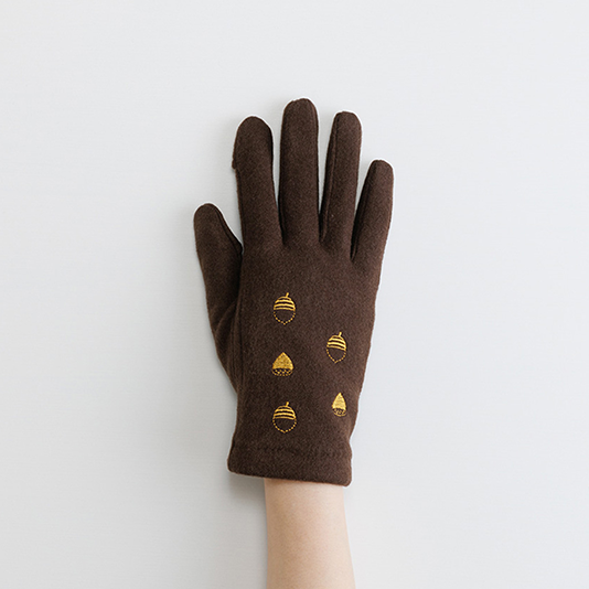 【WOMEN】どんぐり刺繍ジャージグローブ  / タッチパネル対応