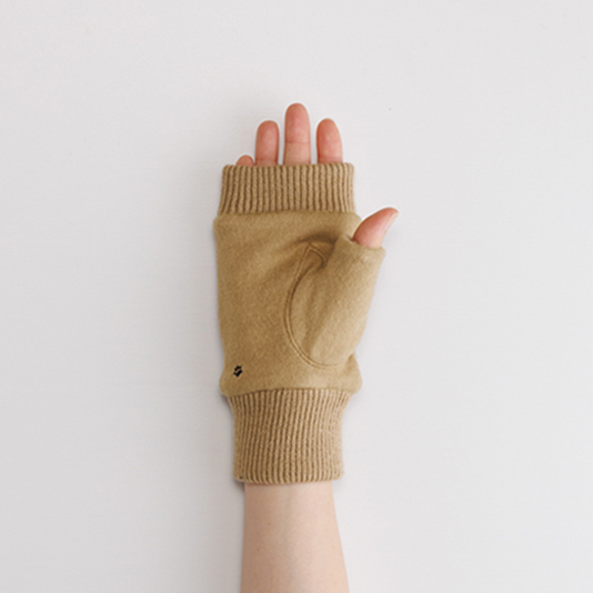【WOMEN】おさんぽねこ刺繍フィンガーレスジャージグローブ
