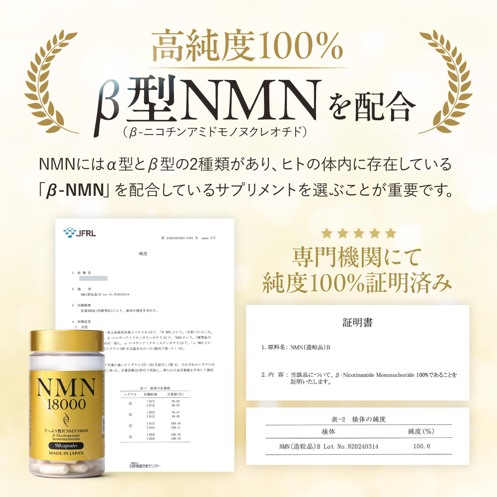 NMN サプリ たっぷり贅沢NMN 18000mg β-NMN100％配合 日本製 レスベラトロール エクソソームプラセンタ 高純度99.9％